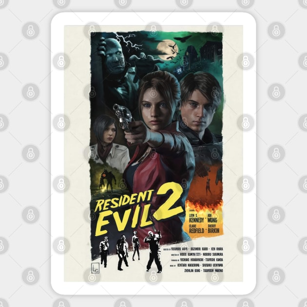 Resident Evil 2 Remake Poster | Movie Retro Style Art Sticker by Zalbathira